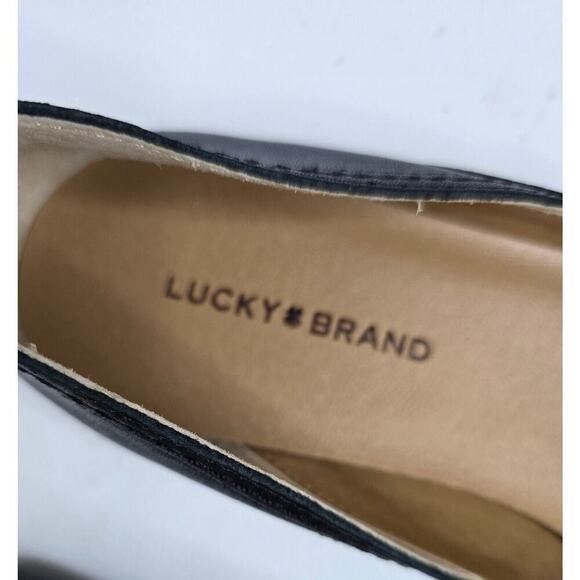 Lucky Brand Black Leather Alba Ballet Flats Square Toe Shoes Women’s Size 7M NEW - Picture 3 of 10